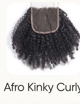 Afro Kinky Curly Lace Closure Human Hair Piece | 4C Natural Texture Finish