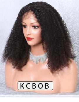 KC Kinky Bob Curly Lace Front Wig | Premium Human Hair Wigs for Women