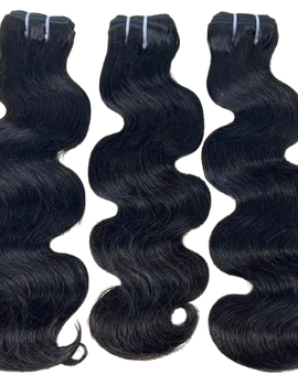 Natural Black Body Wave Human Hair Weave - Bouncy & Versatile