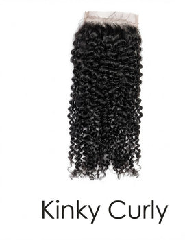 Kinky Curly Lace Closure Human Hair Piece