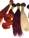 Premium 100% Human Hair Color Collection: Red, Blonde & Burgundy Bundles