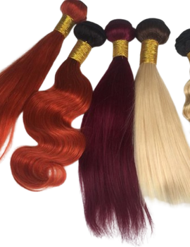 Premium 100% Human Hair Color Collection: Red, Blonde & Burgundy Bundles