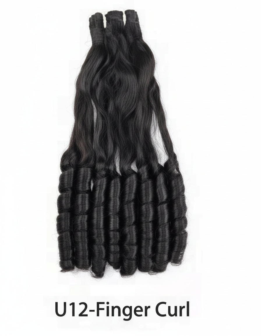 U12 Finger Curl Deep Wave Virgin Hair Bundle