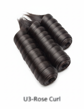 Silky Straight Edge U3-Rose Curl Weave Hair Bundle