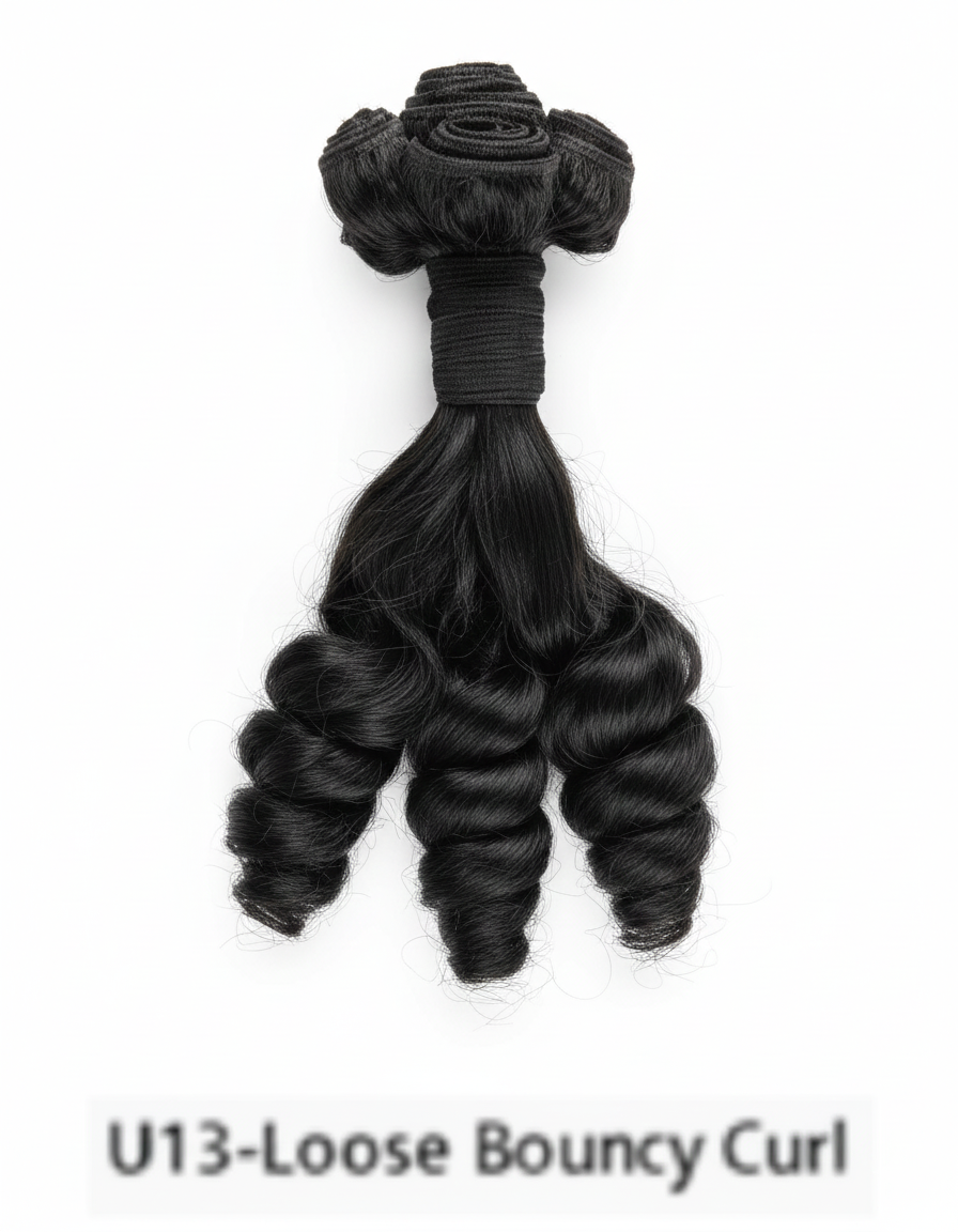 Natural Black Loose Bouncy Curl Remy Hair Bundle